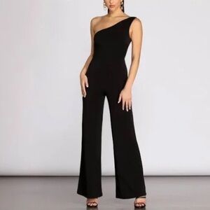 Black One Shoulder Jumpsuit